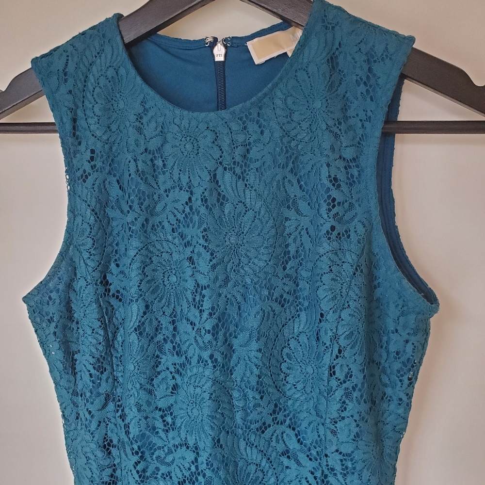 Michael Kors Sleeveless Blue Lace Cocktail Dress - Size XXS - Picture 2 of 9